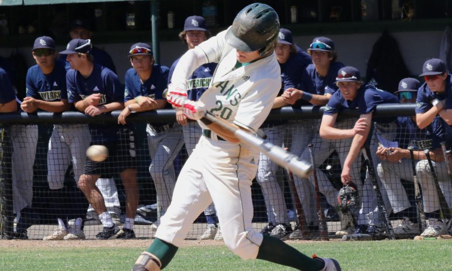 Grand Slam: Junior Ryan Kroepel hits the ball with full momentum to give Poway a scoring chance.                                     