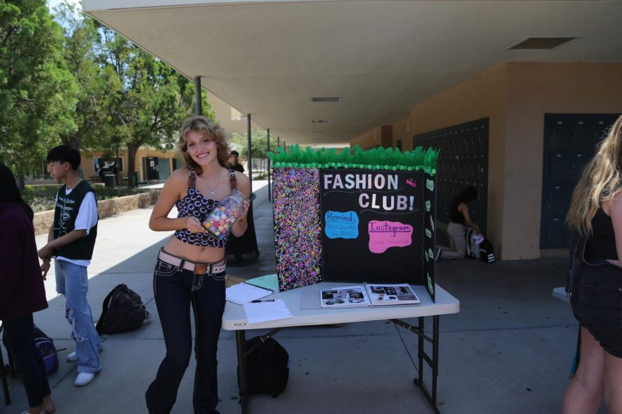 Senior Morryll Overson recruits people for Fashion Club. Loverson showcased a binder filled with inspiration pictures. 
