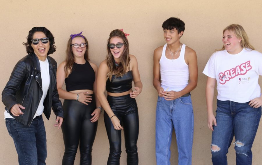Satin Abtahi and her students dress up in 50s attire on Sept. 26. 
