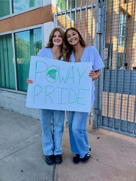 Seniors, Ella Berry and Kiele Smith are holding a poster for Titan pride. They are apart of the Titan Ambassadors. 