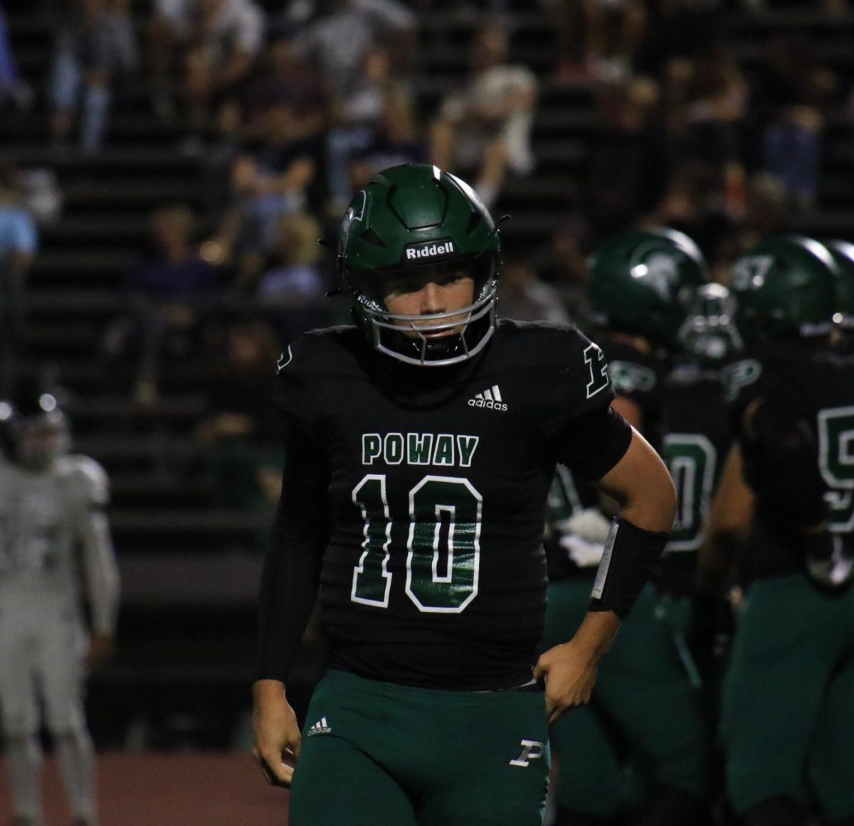 Senior Noah Schuback comes off the field after a great pass.